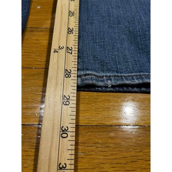 Gap 1969 Women's Jeans Size 29 R Real Straight Blue Whiskered Faded Embellished - Picture 8 of 10